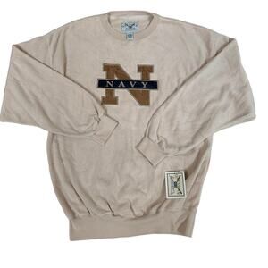 NWT Vintage Oarsman 913 NAVY Sherpa Crewneck Pullover Size L